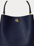 Lauren Ralph Lauren Reese bucket bag crosshatch leather, imported from the UK