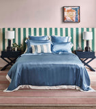 Gingerlily Silk King Duvet Cover Summerhill Blue 220cm x 225cm, UK version