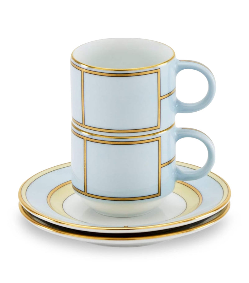 Ginori 1735 Celeste coffee cups set of 2 - British product