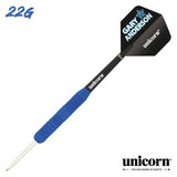 Unicorn Gary Anderson 22g rubberised brass darts (British brand)