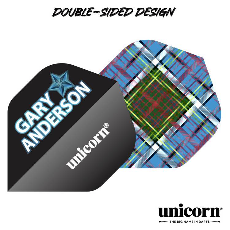 Unicorn Gary Anderson 22g rubberised brass darts (British brand)