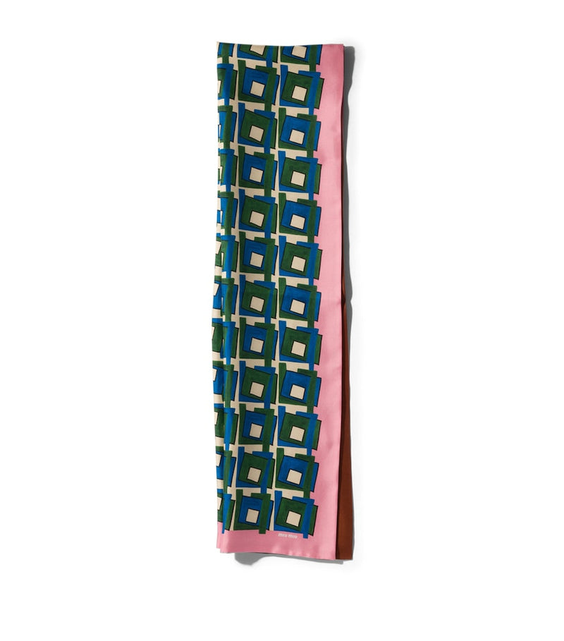 Miu Miu printed silk scarf 137x34cm - British product