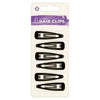 Superdrug Snap Hair Clips Black Hair Accessories Pack of 6, imported from the UK