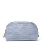 Aspinal of London small croc-embossed leather cosmetic case - British product