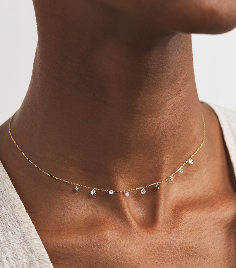 Persée yellow gold diamond nine-stone Danaé necklace, UK version