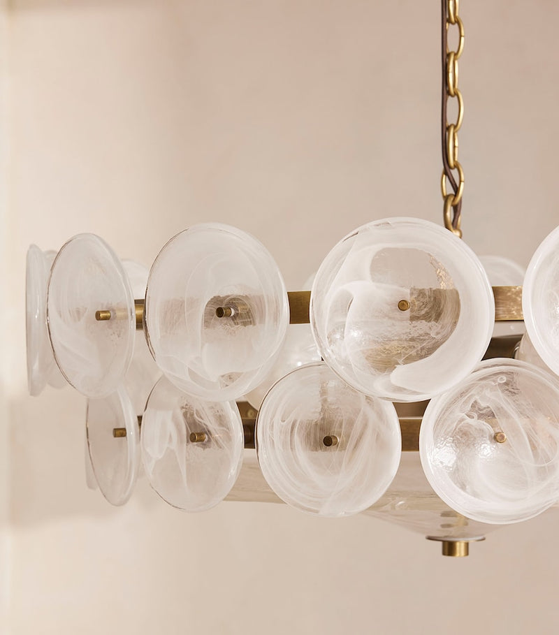 Soho Home Lorenzo chandelier pressed glass antique brass (British brand)