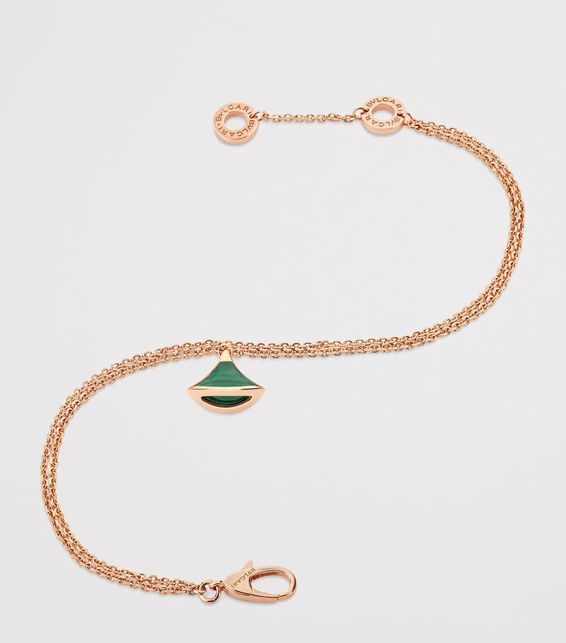 Bvlgari Rose Gold Malachite Divas' Dream Bracelet (British brand)