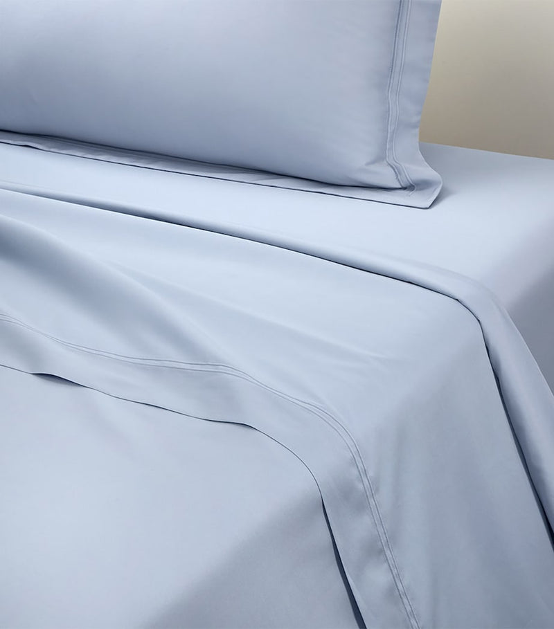 Yves Delorme Triomphe Celeste Double Flat Sheet 240cm x 295cm (British brand)