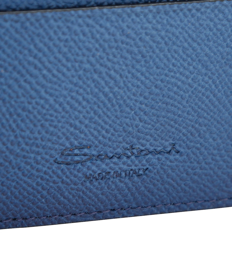Santoni leather card holder 7x11cm, imported from the UK