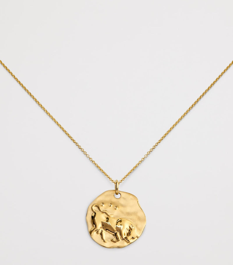 Monica Vinader gold vermeil Taurus pendant necklace with adjustable chain (British brand)