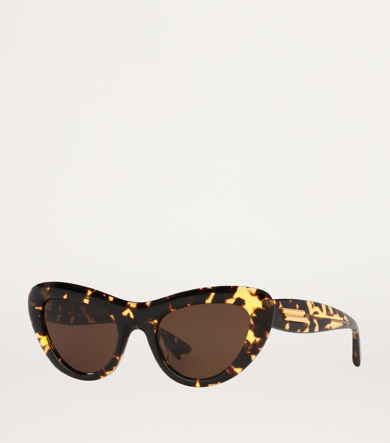Bottega Veneta cat eye sunglasses acetate gold-tone hardware, imported from the UK