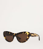 Bottega Veneta cat eye sunglasses acetate gold-tone hardware, imported from the UK