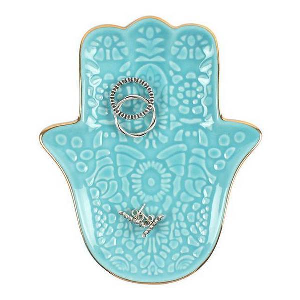 Something Different turquoise Hamsa hand jewellery dish, imported from the UK