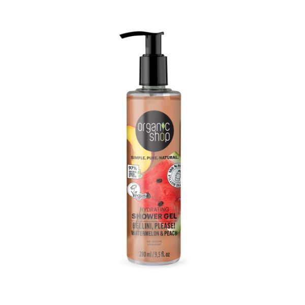 Organic Shop shower gel watermelon peach 280ml, imported from the UK