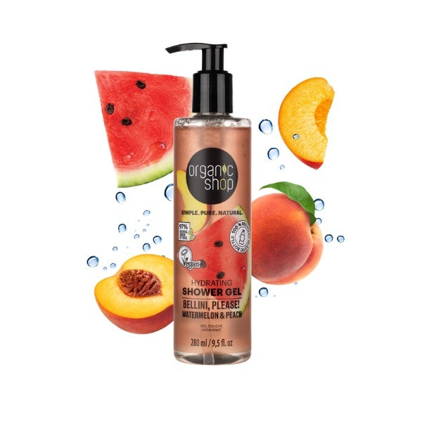 Organic Shop shower gel watermelon peach 280ml, imported from the UK