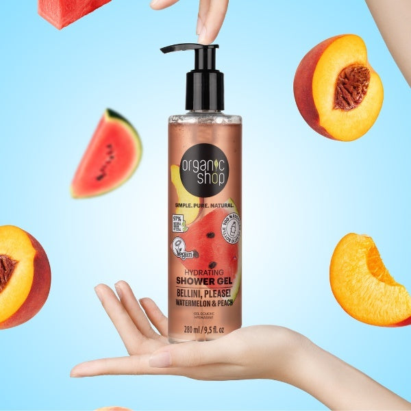 Organic Shop shower gel watermelon peach 280ml, imported from the UK