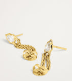 Jade Trau Envoy chain earrings in yellow gold with diamonds, imported from the UK