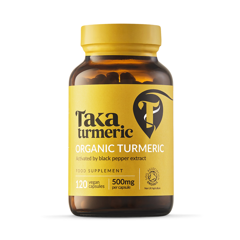 Taka Turmeric organic turmeric capsules 120, imported from the UK
