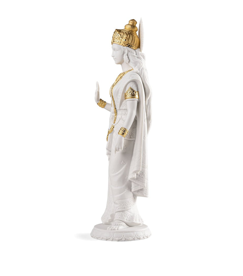 Lladró porcelain Sita sculpture with golden accents - British product