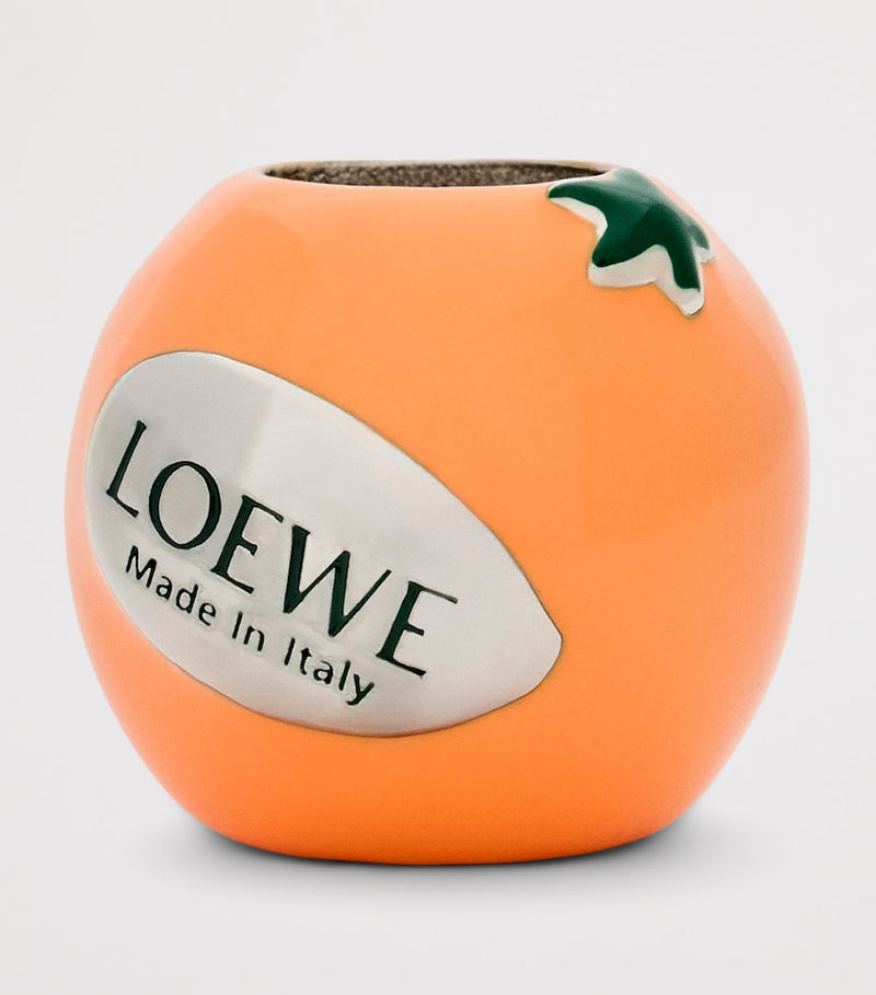LOEWE Orange Dice Charm brass accessory, imported from the UK