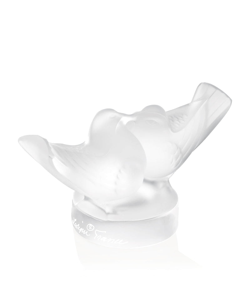 Lalique 2 Lovebirds large crystal sculpture, UK version