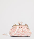 Weekend Max Mara Pasticcino woven jacquard clutch bag, imported from the UK