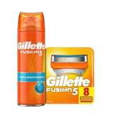 Gillette Fusion 5 Razor Blades and Shaving Gel 200ml, UK version