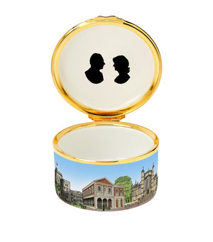 Commemorative Enamel Box for 20th Wedding Anniversary, Featuring Windsor Landmarks, 3cm x 6cm