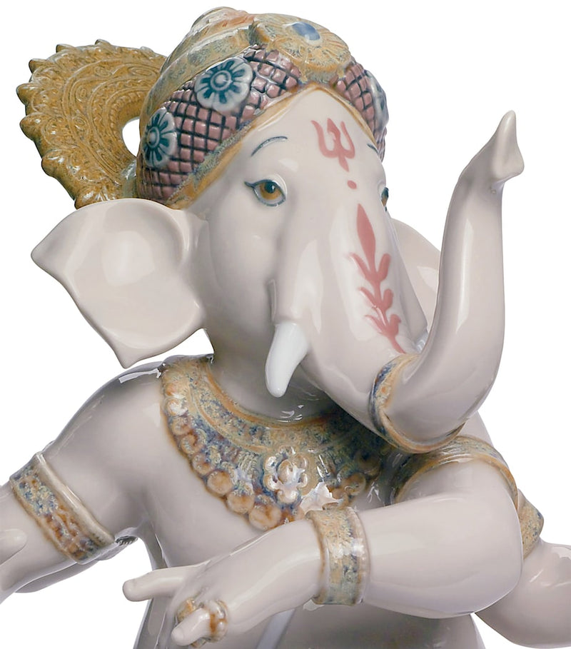 Lladró porcelain dancing Ganesha figurine 27cm, imported from the UK