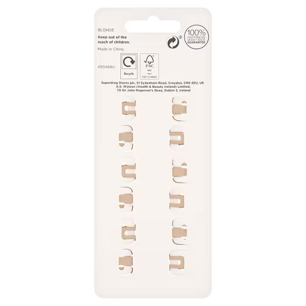 Superdrug Snap Clip Blonde 6 pack (British brand)