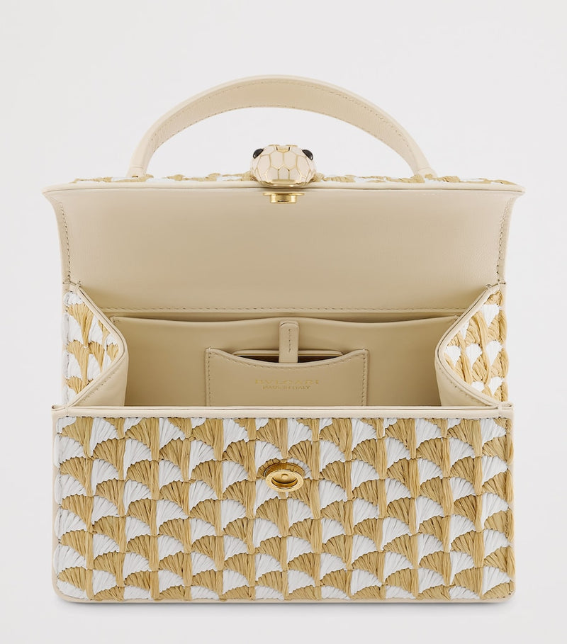 Bvlgari Serpenti Forever top-handle bag medium Calla raffia - British product