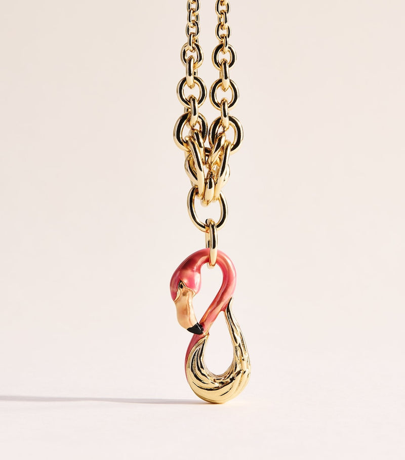 Chloé Tropicus pendant necklace with flamingo charm (British brand)