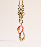 Chloé Tropicus pendant necklace with flamingo charm (British brand)