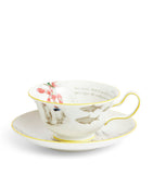 Wedgwood bone china tea set with Voyage of the Beagle design, 3-piece set (British brand)