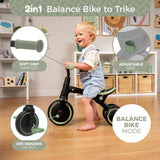 TP Toys Zoomee balance bike to trike Forest Green - British product