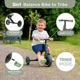 TP Toys Zoomee balance bike to trike Forest Green - British product