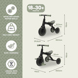 TP Toys Zoomee balance bike to trike Forest Green - British product