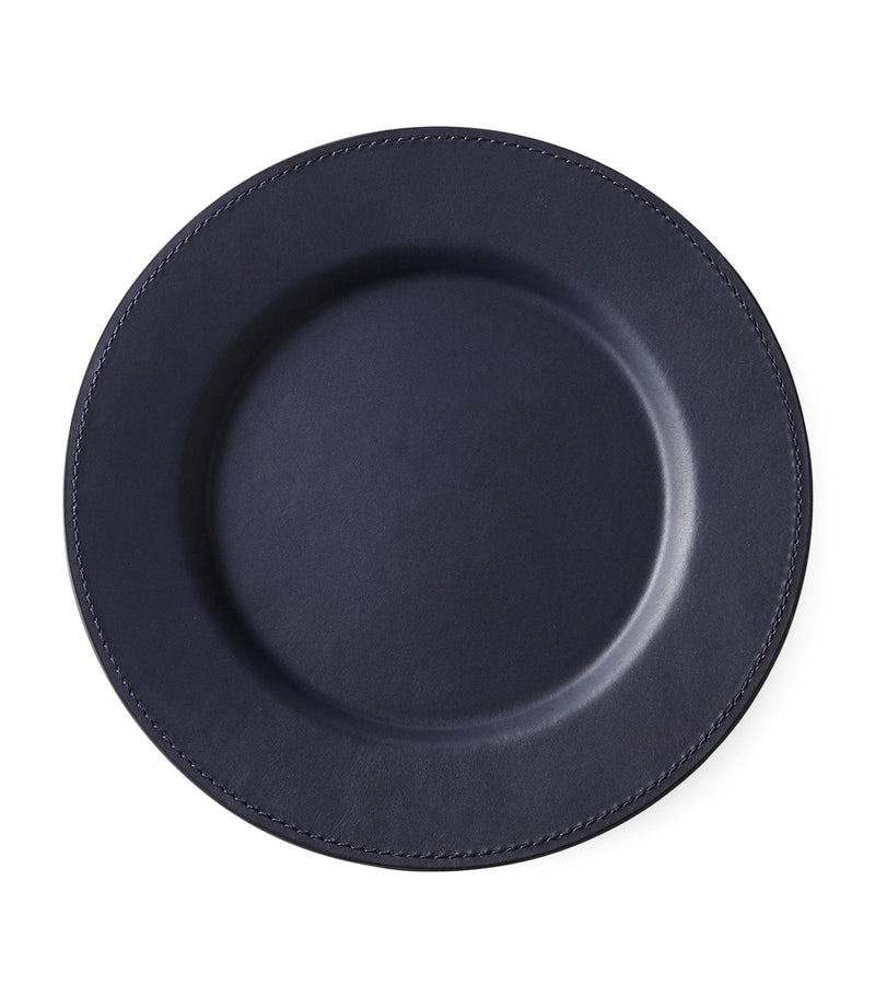 Ralph Lauren Home Leather Wyatt Charger Plate 34.5cm, imported from the UK
