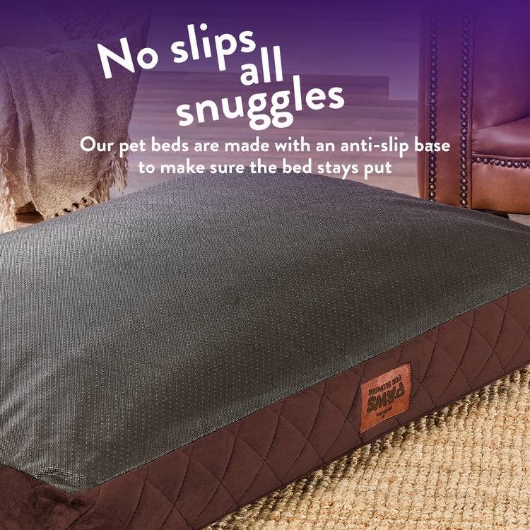 Paws For Slumber luxury chocolate pet bed medium, imported from the UK