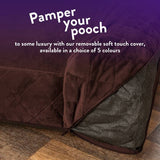 Paws For Slumber luxury chocolate pet bed medium, imported from the UK