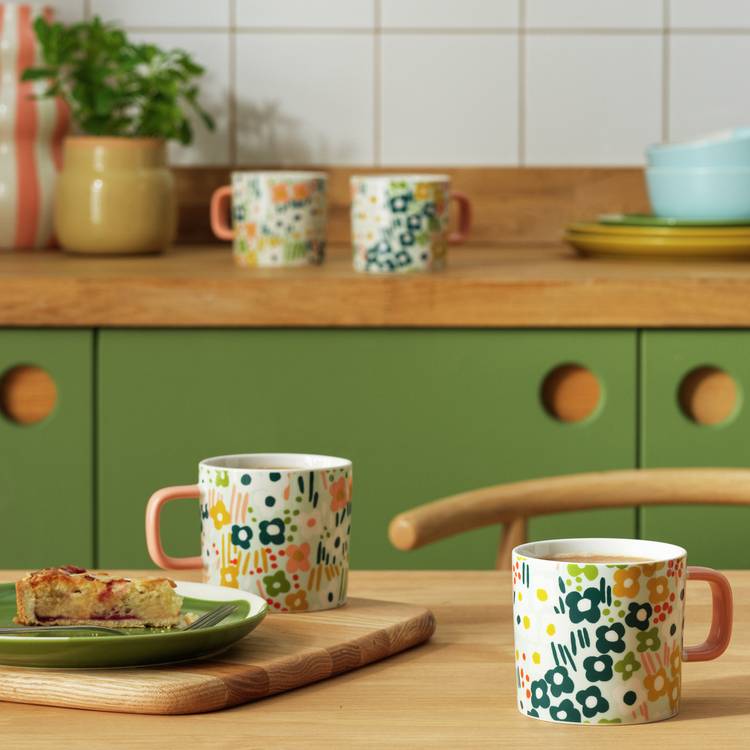Habitat Scion Spring Meadow mug set of 4 multicoloured (British brand)