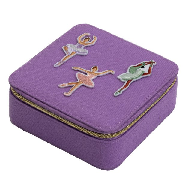 Argos Home small violet fabric ballerina jewellery box (British brand)