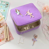 Argos Home small violet fabric ballerina jewellery box (British brand)