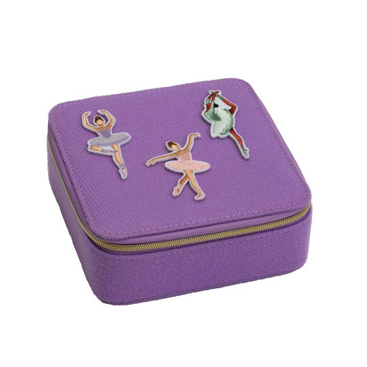 Argos Home small violet fabric ballerina jewellery box (British brand)