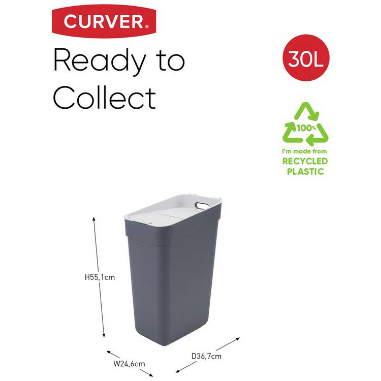 Curver recycling bin grey 30L, UK version