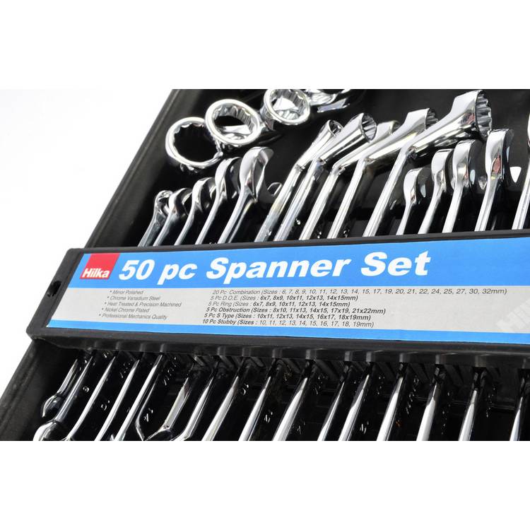 Hilka 50-piece spanner set - British product