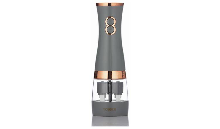 Tower Cavaletto Duo electric salt and pepper mill grey, imported from the UK