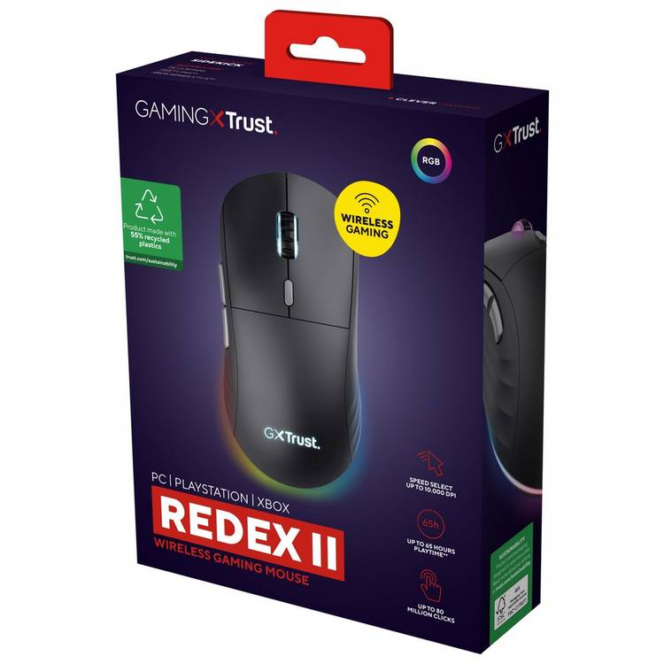 GXTrust Redex II wireless gaming mouse in black - British product