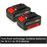 Einhell 18V 4.0Ah battery pack of 2, imported from the UK