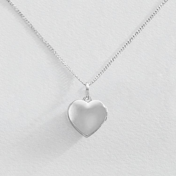 Revere silver heart-shaped locket with fairy charm 18 inch chain (British brand)